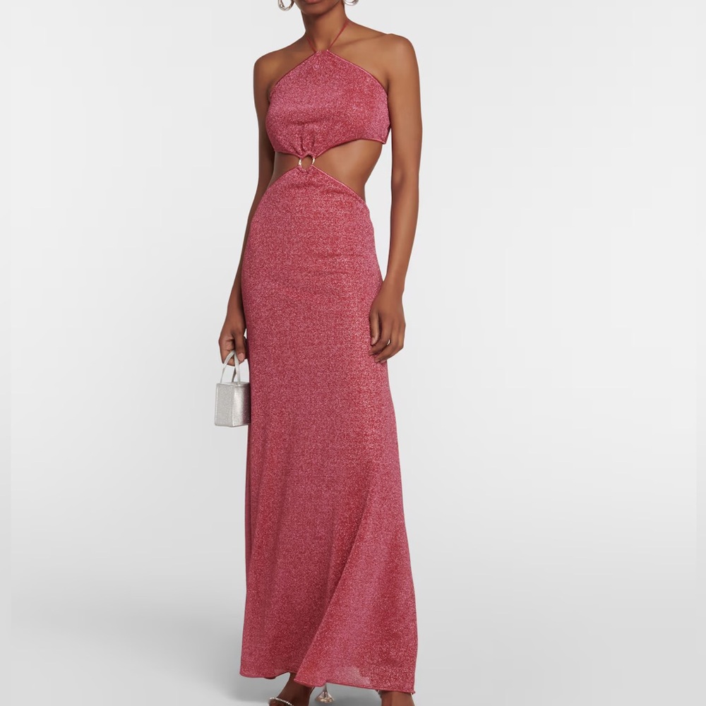 Oseree Lumière O-Gem cutout maxi dress